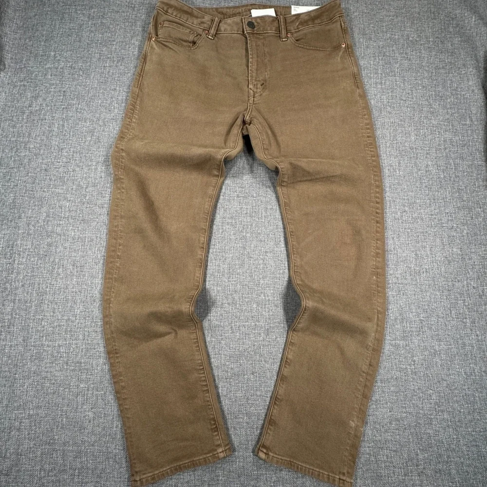 American Eagle Slim Pants Mens 34x32 (Fits as 34x31) Brown Easyflex Stretch NEW